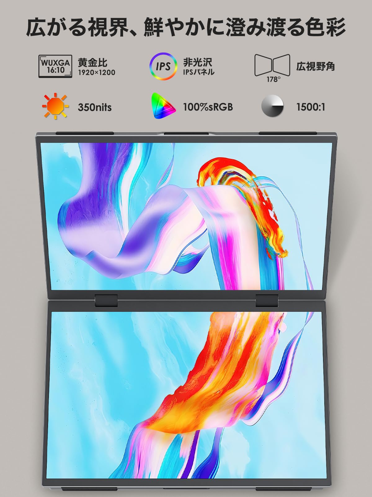 デュアルモバイルモニター 14インチ×2画面 ドライバー不要 非光沢IPS 10 デュアルモバイルモニター 14インチ×2画面 ドライバー不要 非光沢IPS 10