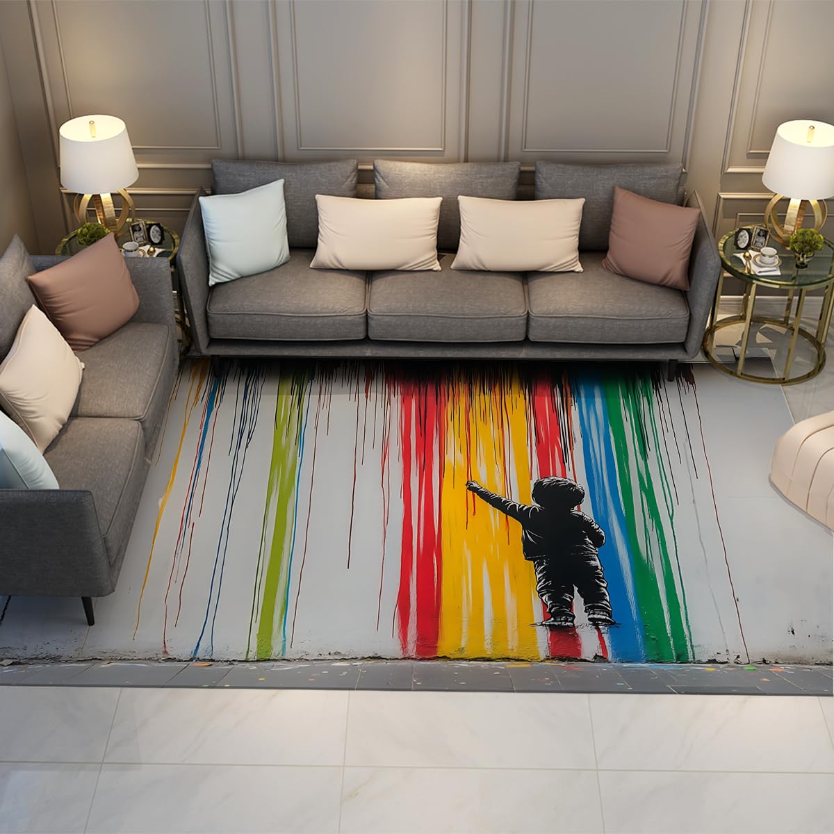 Tapis antidérapant 160x230cm lavable pour protéger et colorer les sols de cuisine