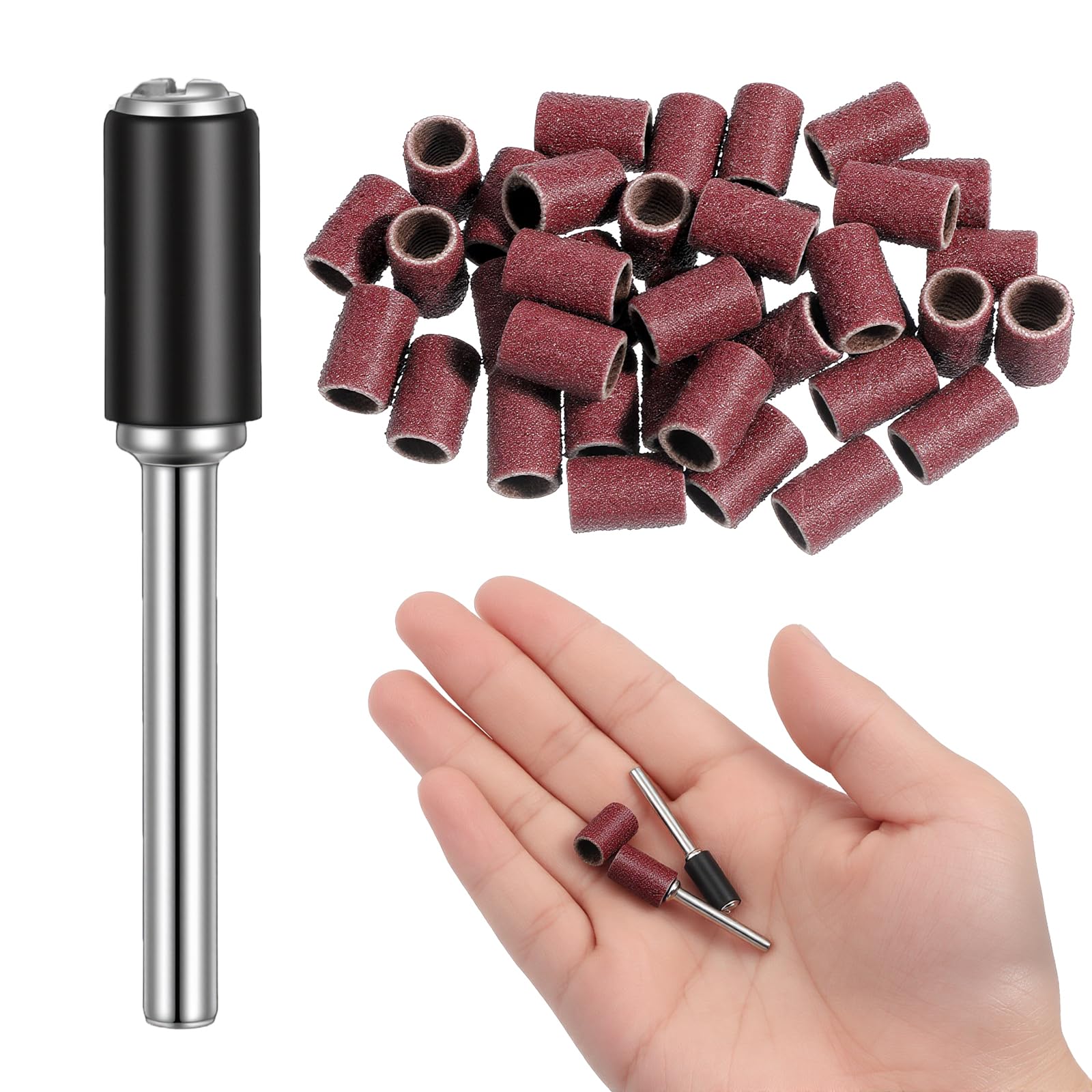 42 Pcs Nail Grinder Replacement Kit Pet Nail Smoother with Grit Sanding Bands Dog Nails Smoother Sanding Drum