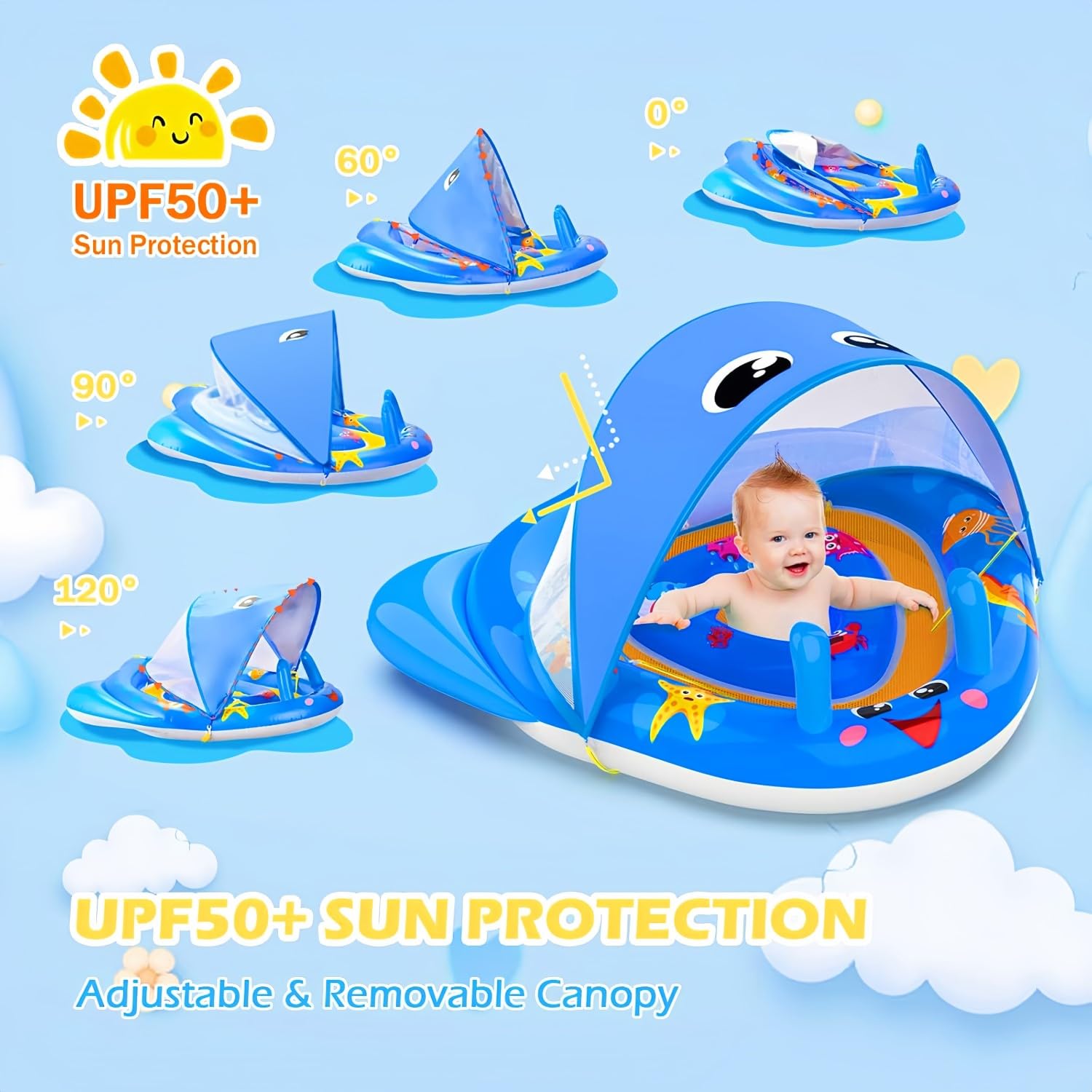 KAHEIGN Baby Pool Float with Canopy - Image 3