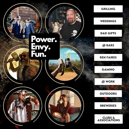 Miniatura 3 de Jarra de cerveza tipo cuerno AleHorn artesanal 16 onzas