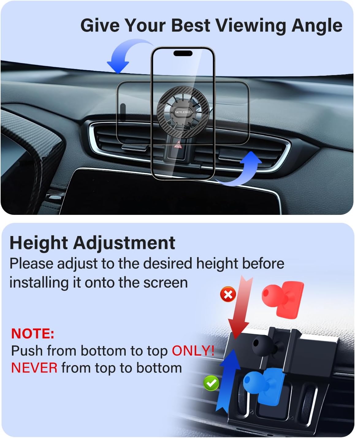 SKYLOTEC Car Phone Holder for Jeep Renegade 2015 2016 2017 2018 2019 2020 2021 2022 2023 Accessories Automobile Cradles Magnetic Phone Mount Compatible with MagSafe, Strong Magnets Cell Phone Base