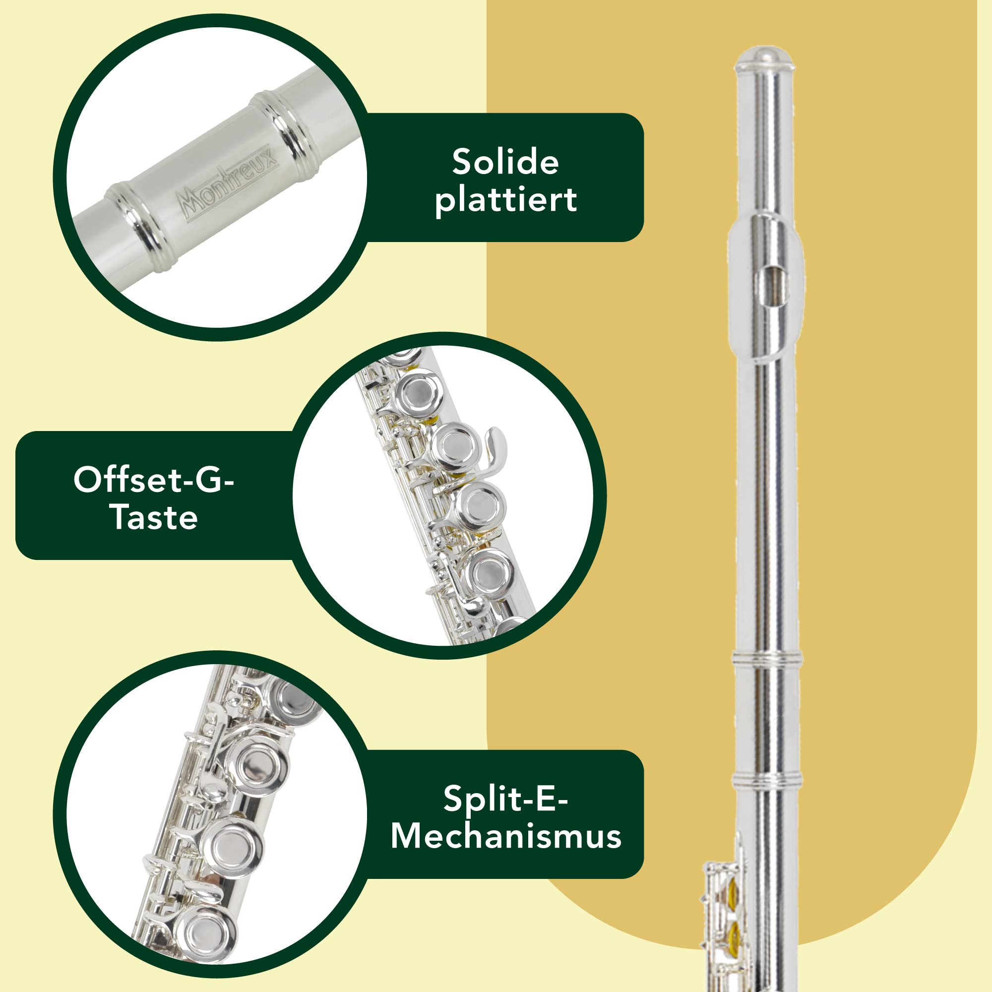 Montreux Sonata FLE701 Querflöte, Silber