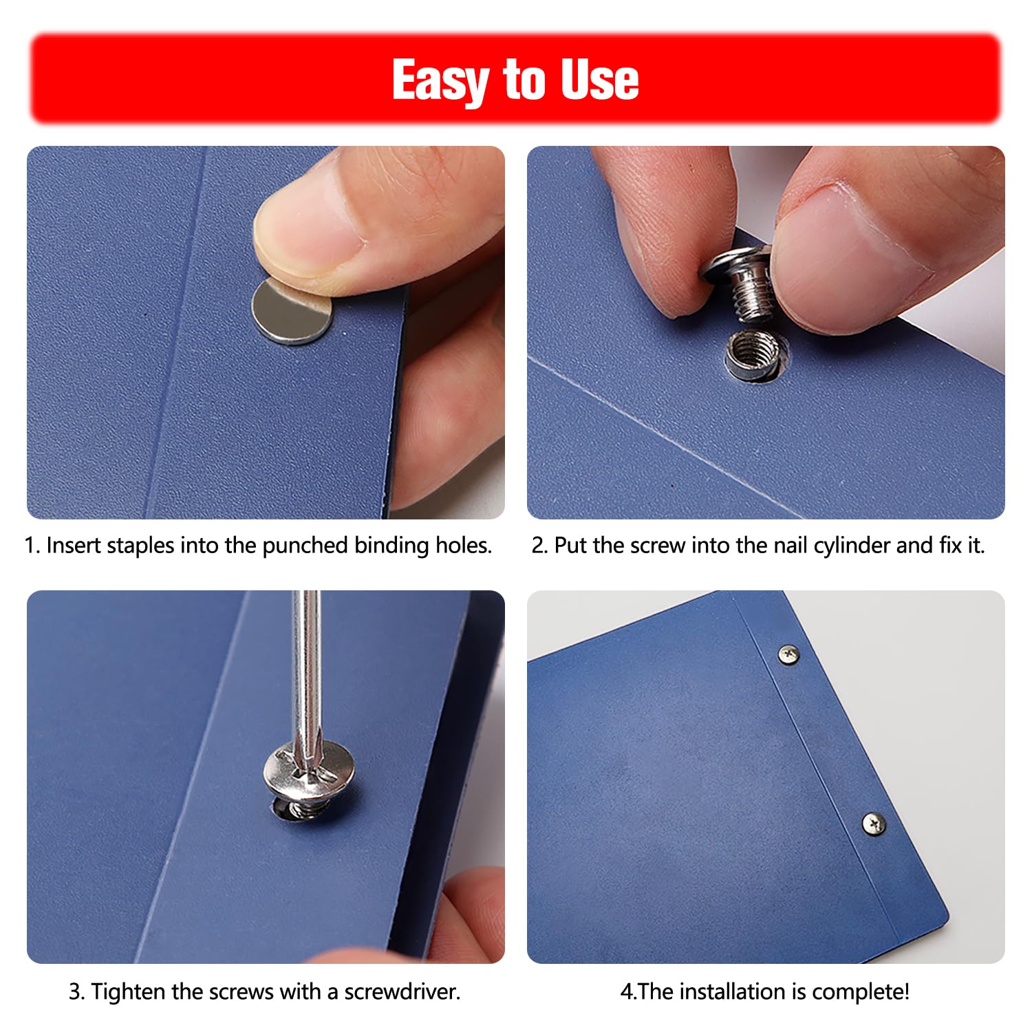 YIXISI 20 Set M5x10mm Chicago Binding Screws Kit, Book Binding Rivets, Leather Rivets, Binding Screws Posts - Image 4