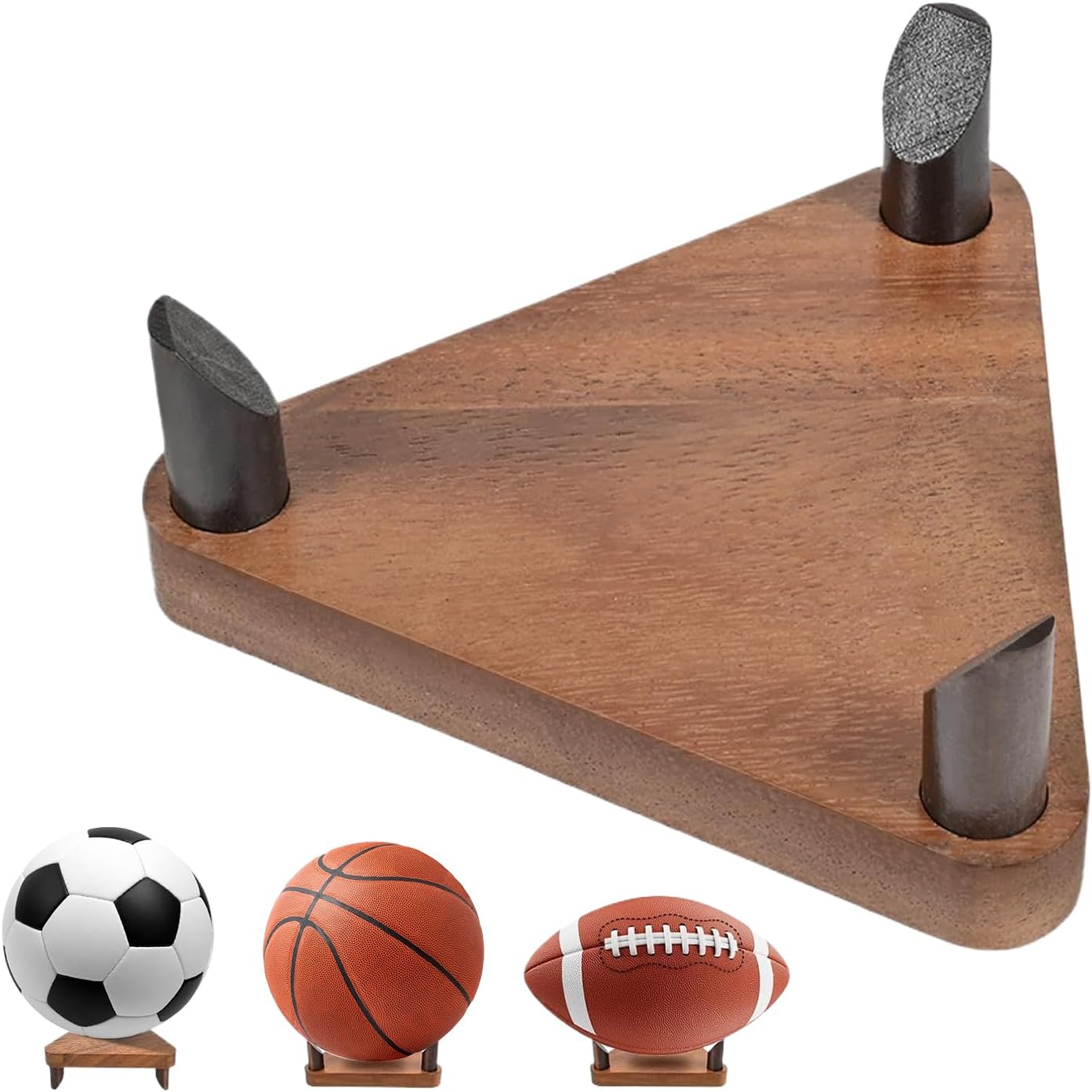Basketball Stand, Ball Display Stand, Wooden Softball Organizer Holder, Space Saving Ball Storage Stand Desk Decor For Softball Soccer Football Volleyball