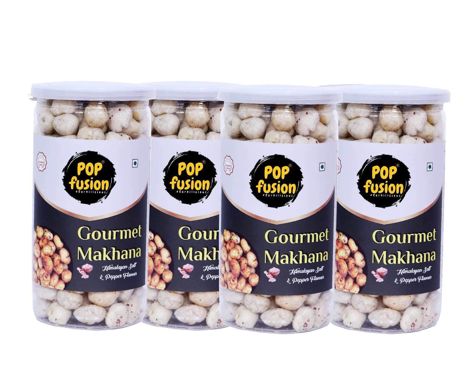 Popfusion Roasted & Flavoured Makhana - Himalyan Salt & Pepper Makhana, Low Fat Snacks with Airtight Glass Jar -Pack of 4 (70 g Each) (B0C3XM1M5V) Amazon Price History, Amazon Price Tracker