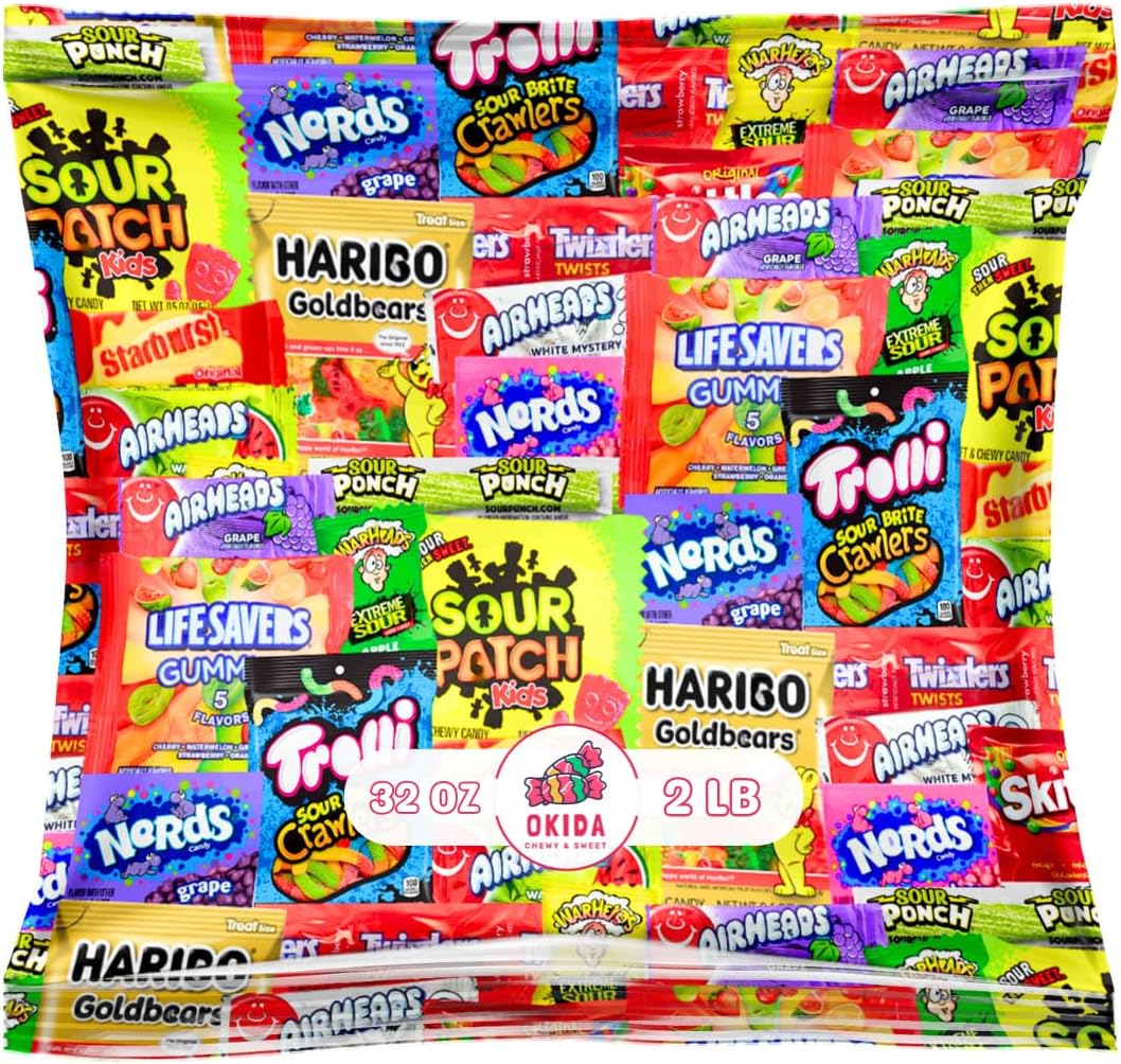 Okida Variety Candy Pack - Individually Packaged Party Candy Variety - Candy for All Occasions! (32 Ounce)