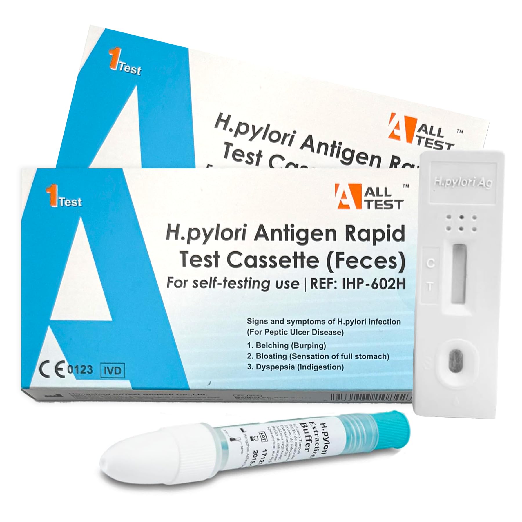 2 x ALLTEST Helicobacter Pylori Tests | H Pylori Test Kit for Home Self-Test Faecal Screening of Stomach Ulcers & Gastritis | Stomach Ulcer Test | Results in 10 Minutes | 98% Accuracy | CE Ce product thumbnail 2