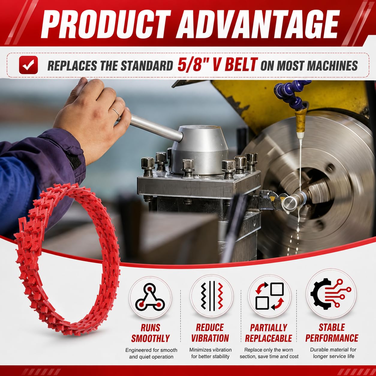 Power Twist Link V-Belt 5/8 Inch x 5 Ft, Adjustable Type B B/5L — Amazon image 6