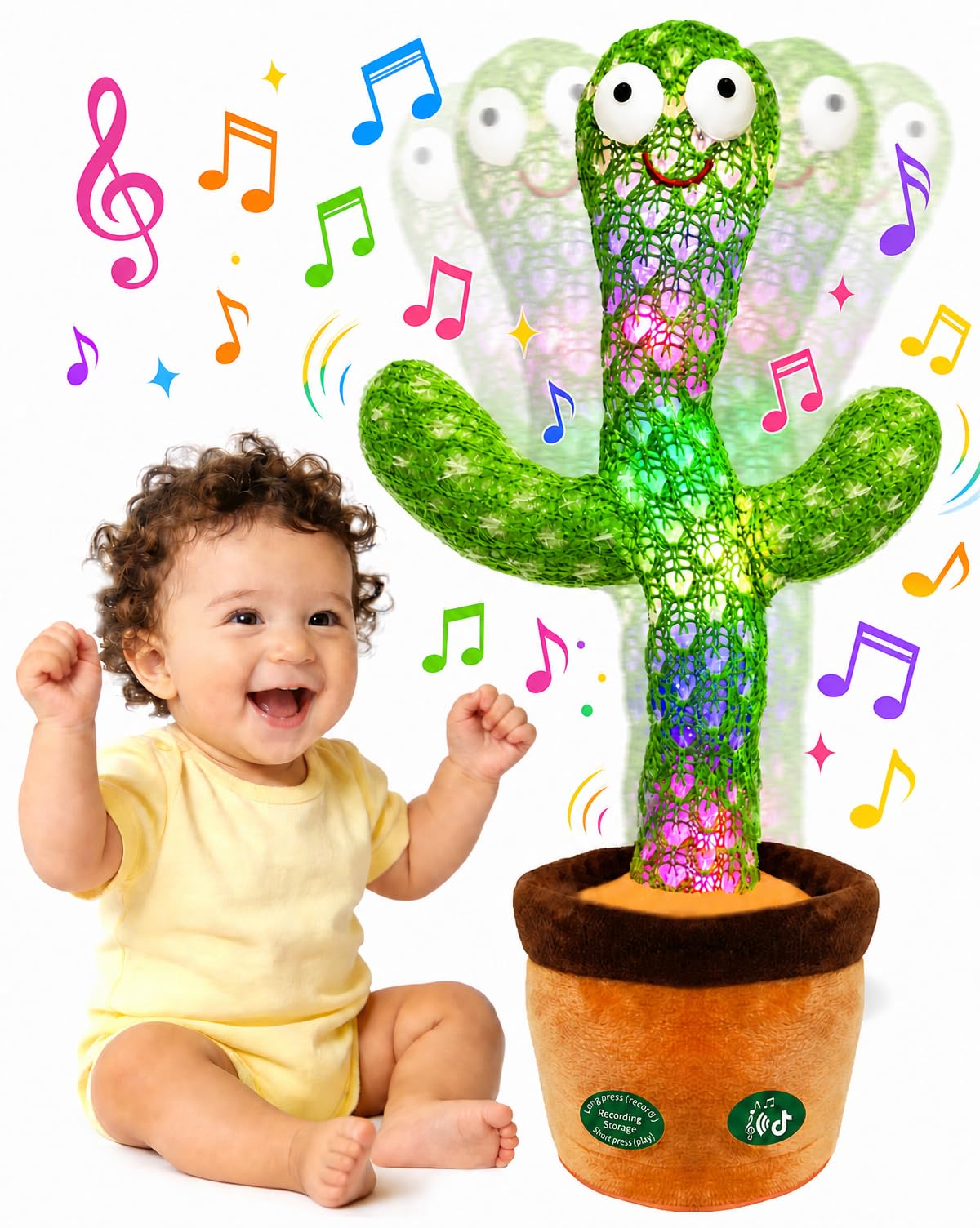 Pbooo Interactive Baby Toys Dancing Talking Cactus