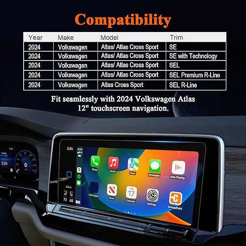 Miniatura 2 de R RUIYA Protector de pantalla para Volkswagen Atlas 2024 para AtlasAtlas Cross Sport SESE 2024 con tecnologíaSELSEL Premium R-LineSEL R-Line 12"