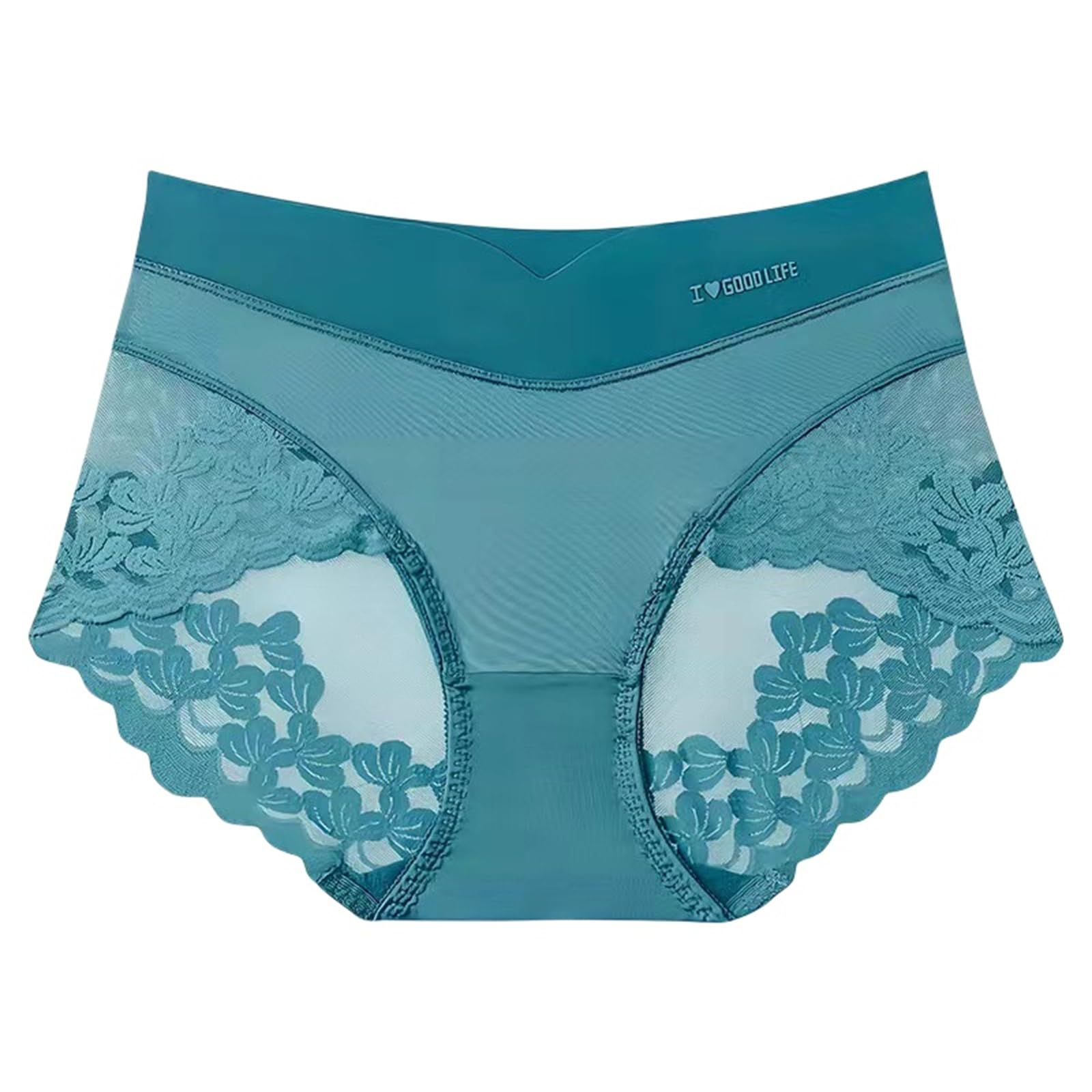 Culotte Hipster Donna Pizzo Donna Sexy di Grandi Dimensioni French Satin Mid-Vita Mutandine 3 Confezioni-C-40-55 kg