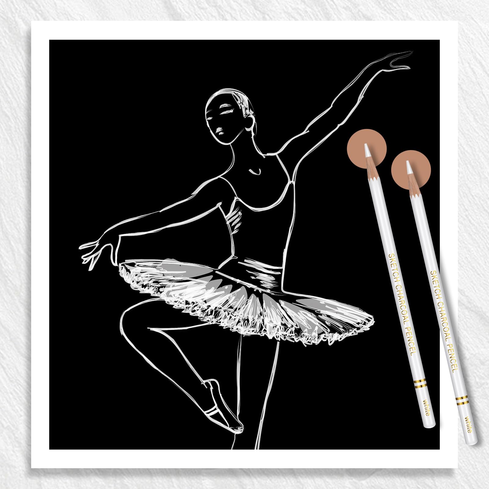 Amazon.co.jp: Resurhang チャコールペンシル 描画セット 100本