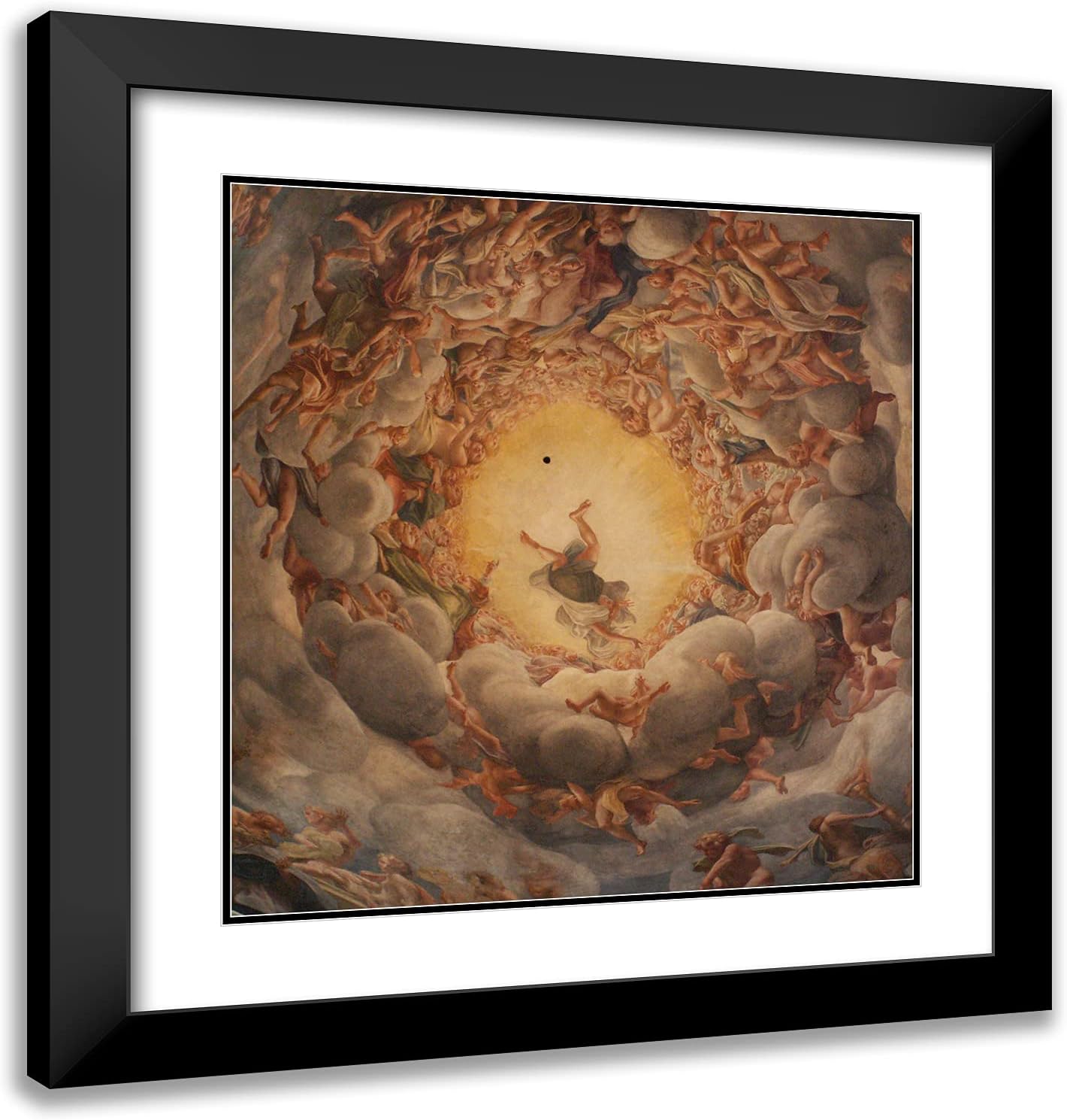 ArtDirect Correggio 20x21 Gold Ornate Framed Art Print with Double Matting Titled: Assumption of the Virgin