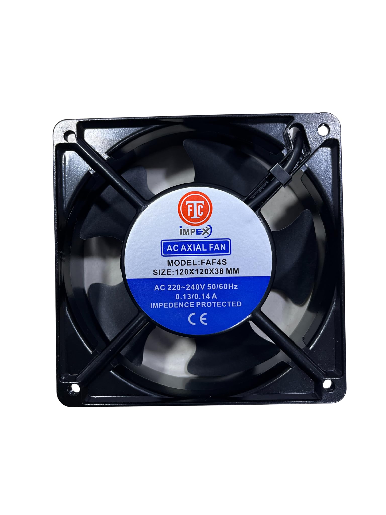 ftc - ac axial panel fan 4 inches square size - 120x120x38 - (pack of - 1 pc)