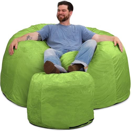 Miniatura 33 de Ultimate Sack - Puf con taburete para pies en varios tamaños y colores: Muebles gigantes con relleno de espuma: fundas lavables a máquina, costuras