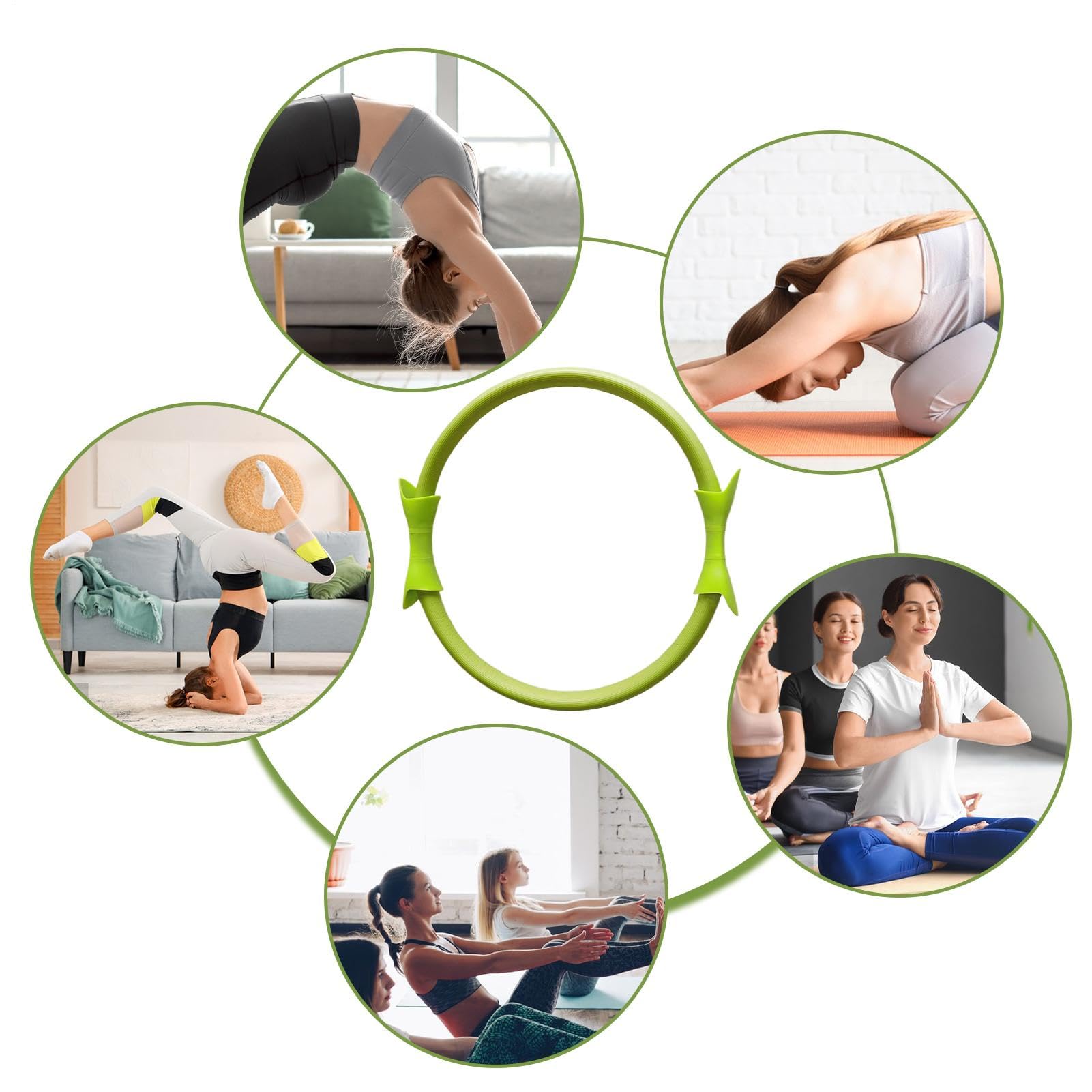Anneau de Yoga Pilates, Toning Pilates Ring | RÉSISTANCE Pilates Ring Fitness LEGONDES LEGERS | Équipement d'exercice à Double poignée tonifier Les Accessoires de Yoga pour Les Cuisses et Les Bras