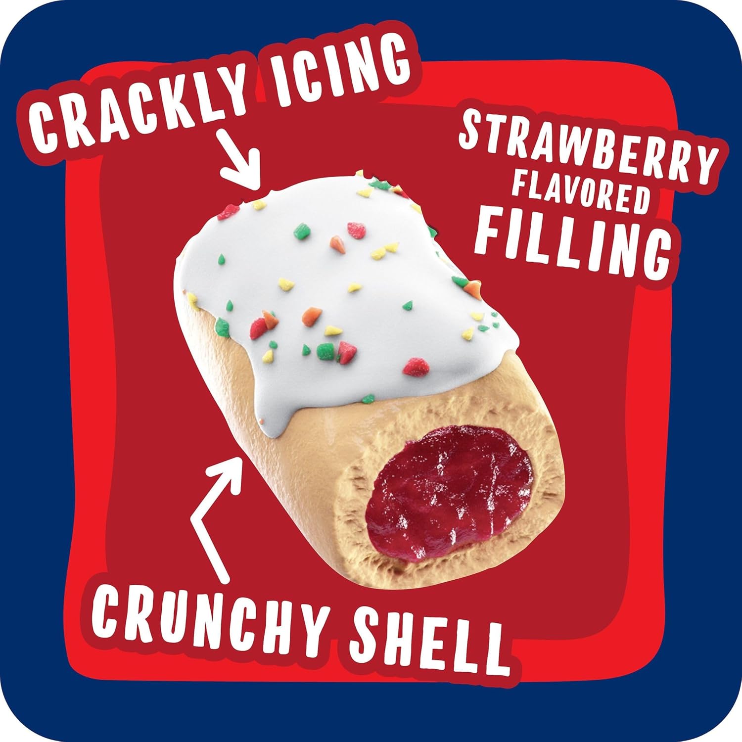 Pop-Tarts Crunchy Poppers Crunchy Filled Snack Pieces, Kids Snacks, On-the-Go, Frosted Strawberry Crunch (6 Boxes, 30 Pouches)