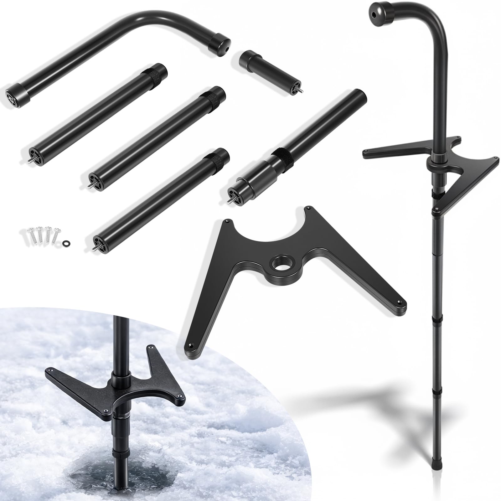 Support de support rotatif pour systèmes de sonar de pêche hivernale
