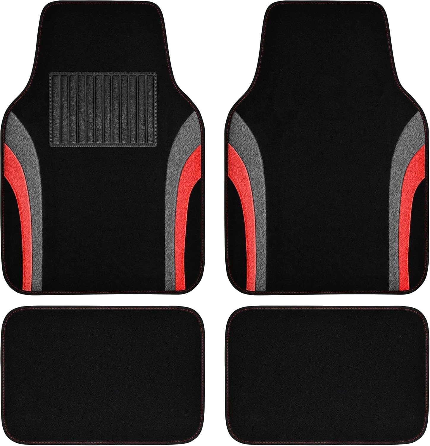 HDZJL 4 Pcs Carpet Floor Mats Set Full Set for VW Tiguan 2.Gen SWB (5seats) 2016-2024, Waterproof Nonslip Carpets Protection Car Mat All Weather Protection Carpet Car Mats,Red