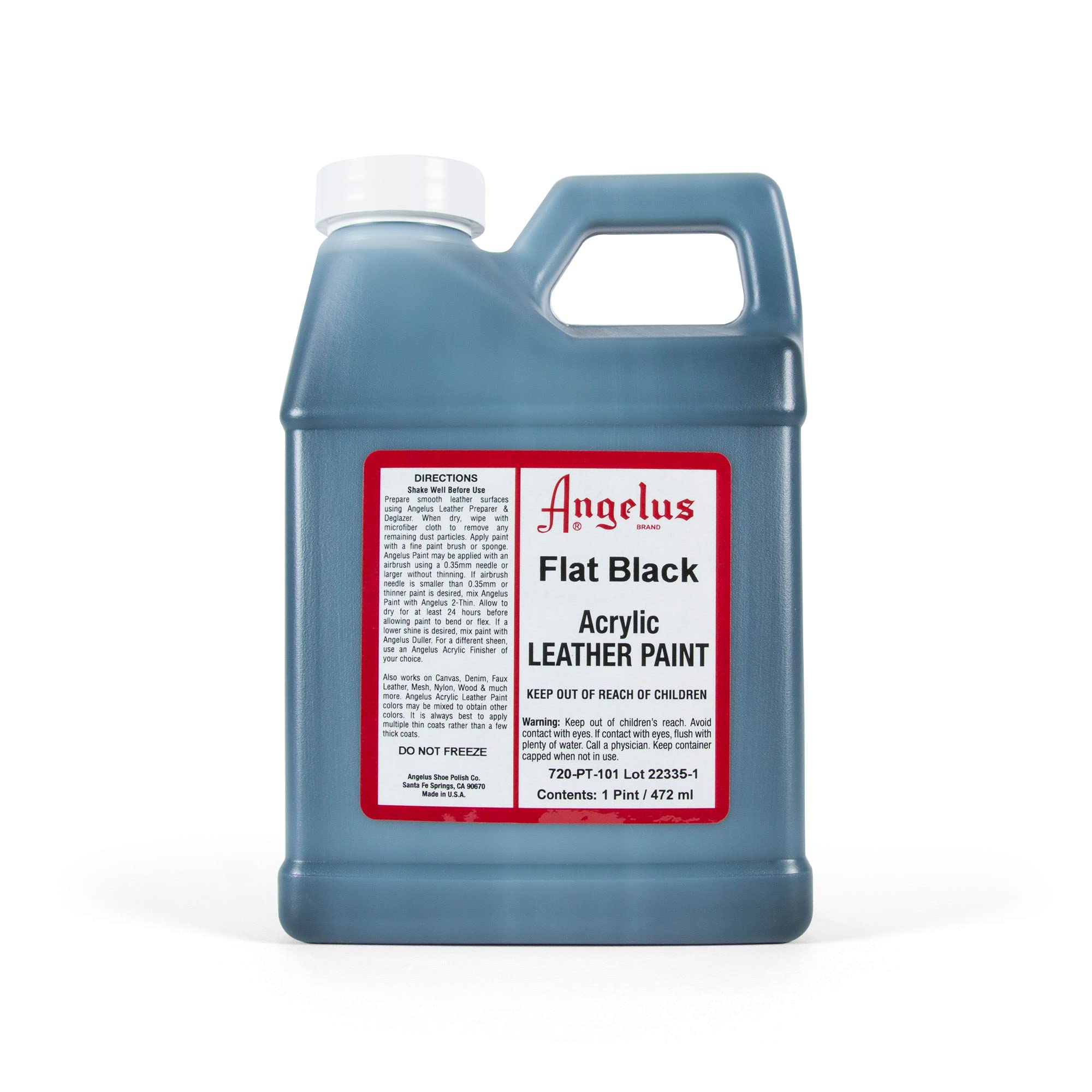 ANGELUS Angelus Leder- und Kunstlederfarbe, 472 ml, Mattschwarz / Flat Black 101