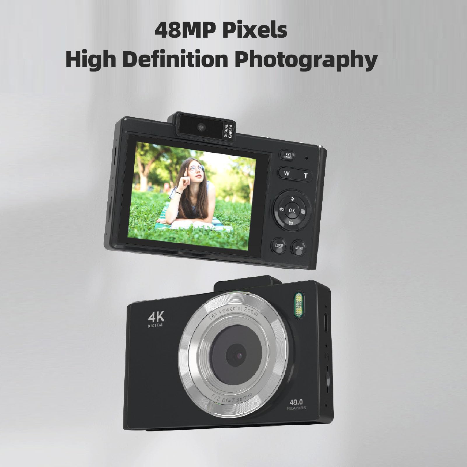 Camera Digitale 4K HD Video HD 48MP Foto AutoFocus Student Camera per la Registrazione di Fotografia Quotidiana 32G Card di Memoria