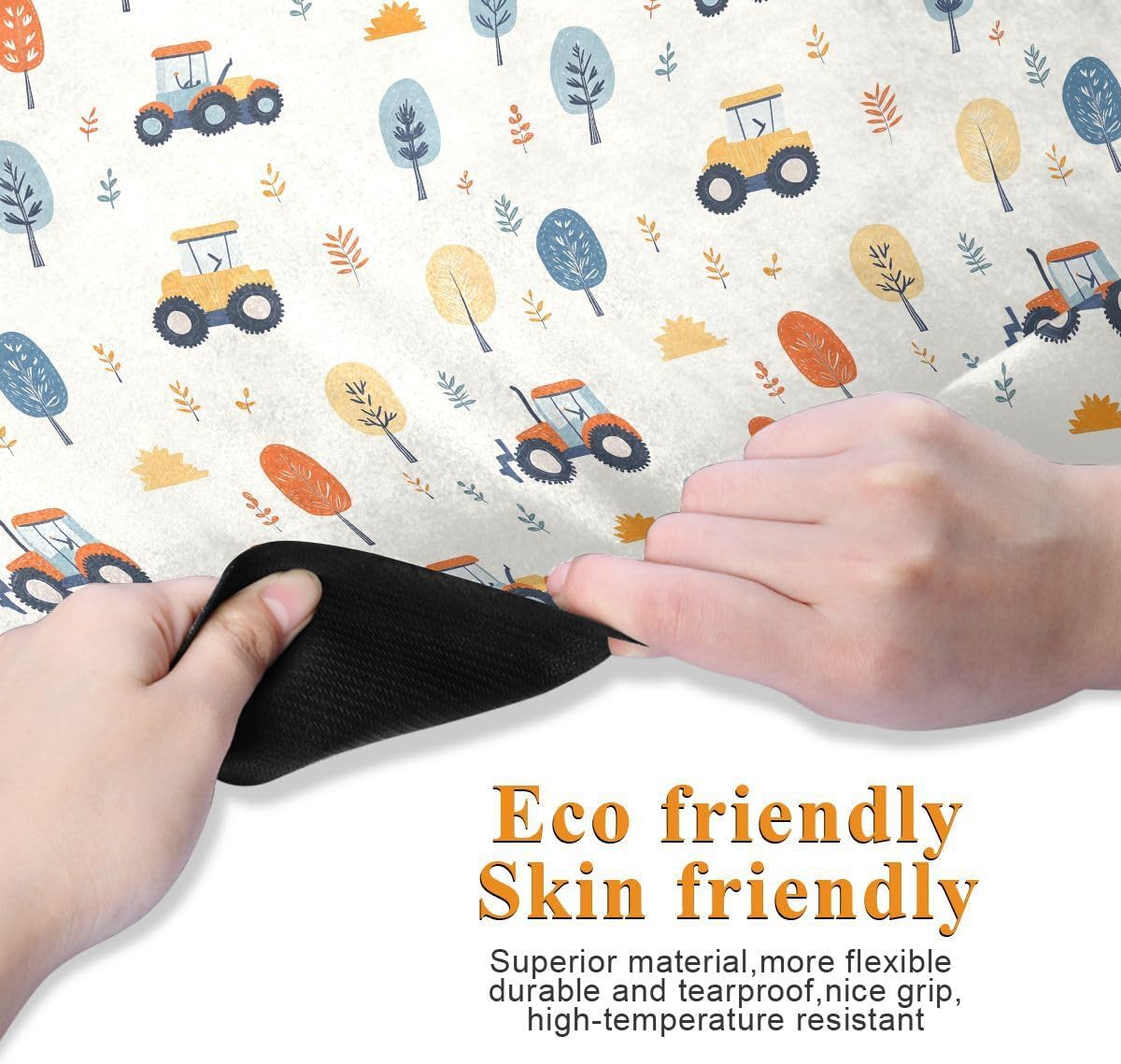 ALAZA Cute Tractor Vehicle Yoga Mat Non Slip Fitness Exercise Mat, Workout Mat for Yoga, Pilates and Floor Exercises