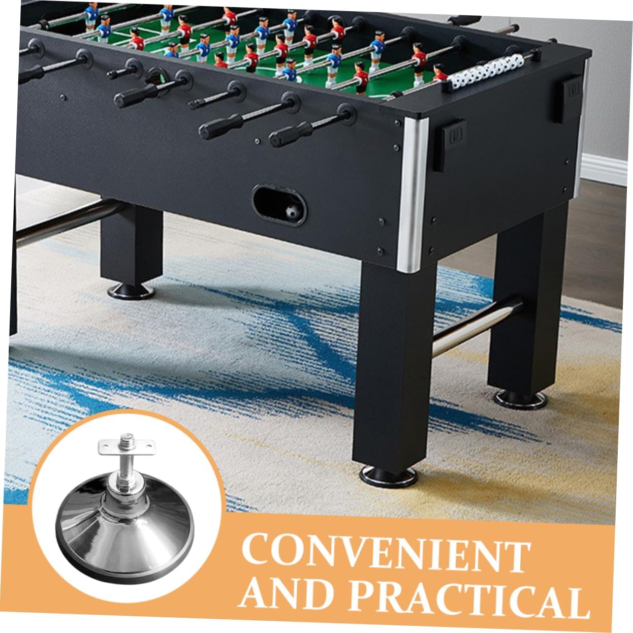 WOONEKY Adjustable Pool Table Leveling Feet Table Risers Pool Foot Accessory Floor Protecting Leveler