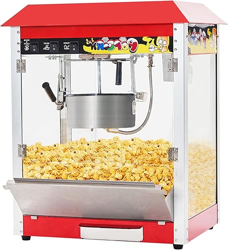 Máquina comercial de palomitas de maíz, hervidor de 10 onzas, máquina de palomitas de maíz para encimera de 1300 W para 60 tazas por lote, máquina