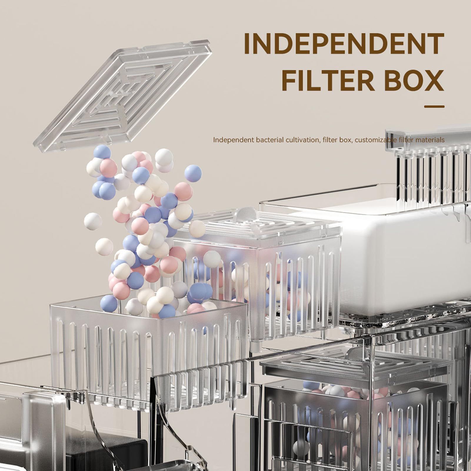 Srliya Filtre D'aquarium Suspendu Externe 3W, Puissant Filtre de Réservoir de Poissons à Circulation d'eau, Boîte de en Cascade (Prise UE 220V)