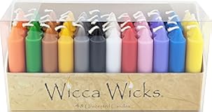 Box of 48 Colored Candles &vert; 4 inches Tall & 3&sol;4 inch Diameter &vert; Witchcraft Supplies for Your Personal Wiccan Altar&comma; Spells&comma; Charms & Intentions &vert; Witchy Room Decor &vert; Taper Candlesticks