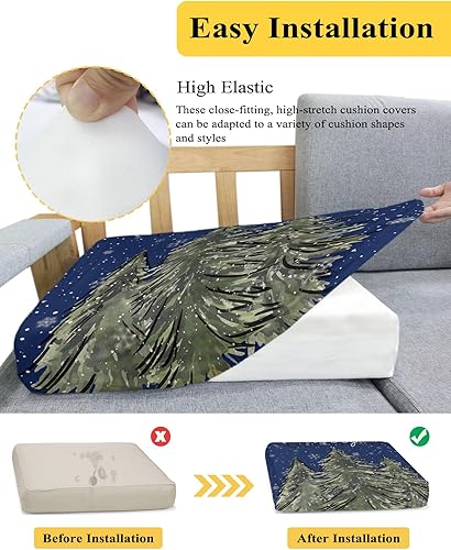 Miniatura 28 de Fundas de cojín para sofá con diseño de muñeco de nieve de Navidad, funda elástica para sofá con parte inferior elástica, fundas de sofá con diseño
