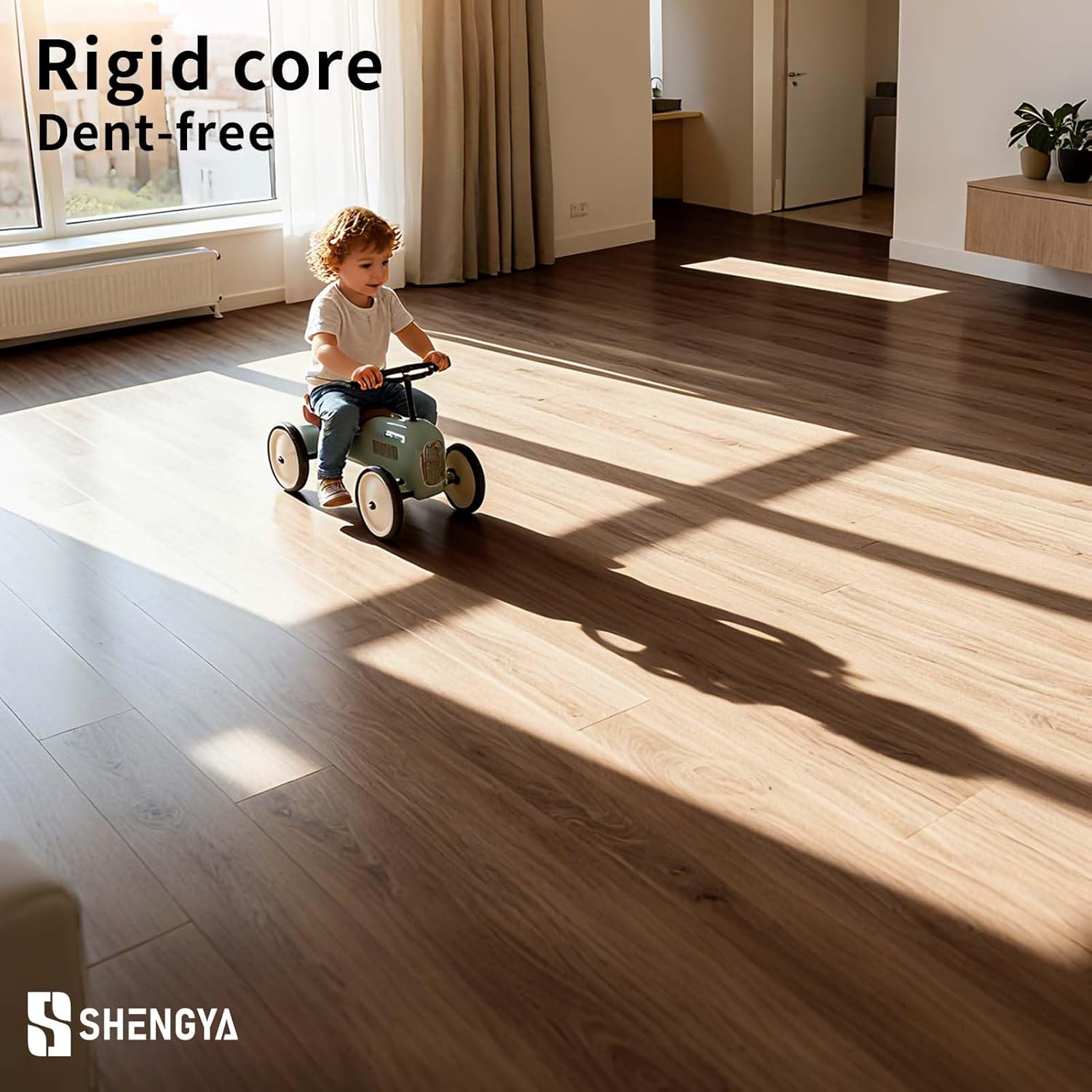 6mm Thick PVC Vinyl Flooring 18-Pack Planks (6x36 Inch), Cushioned Core for Superior Comfort & Quiet, Waterproof Click Lock for Home, Apartment, Office