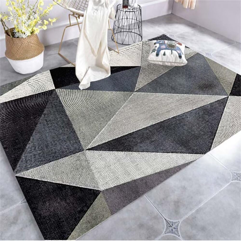 Dywany do salonu średnie nowoczesne geometryczne dywany salon czarny pokój dziewczęcy mata antypoślizgowa dywaniki do salonu średnia mata ogrodowa na zewnątrz 80 x 160 cm