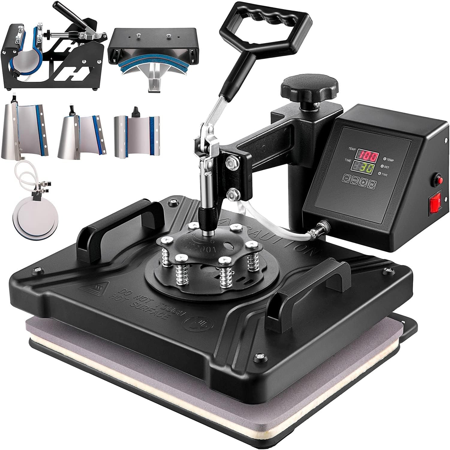 Heat Press Transfer Machine 5/6/8 In 1 Multi-functional Swing Away Printing Sublimation Press For T-Shirt Hat Cap Plate Machinery and Equipment(8 in 1)