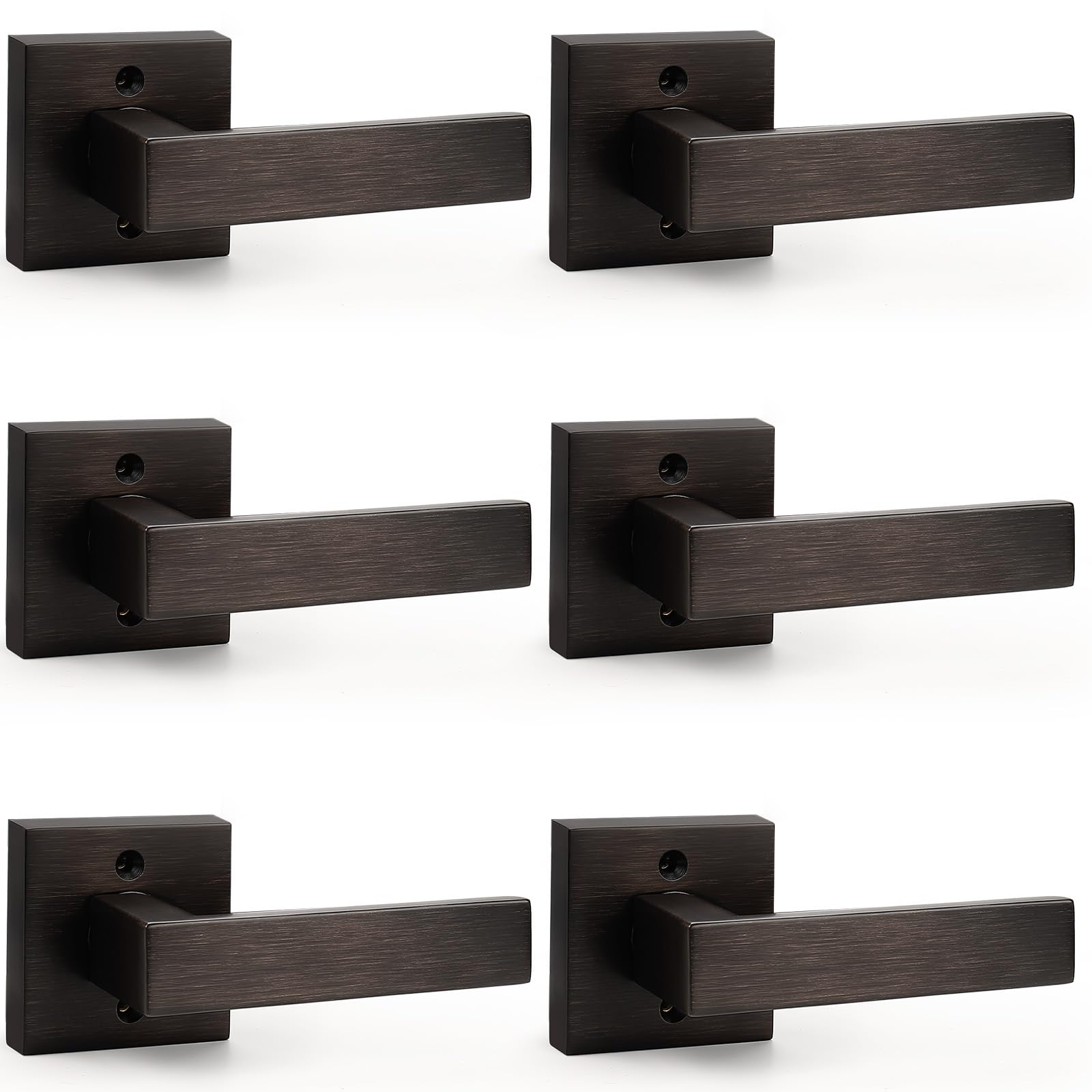 Poignées de porte en bronze frotté à l'huile Probrico style carré