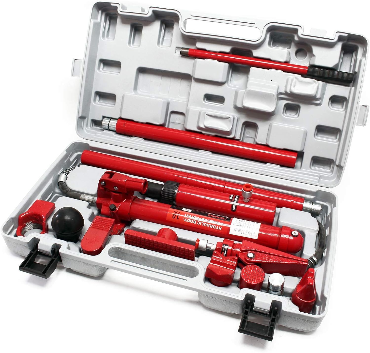 Kit Pressa Martinetto idraulico per Carrozzerie Portata 10Ton Riparazione Telaio Sollevatore Idraulico Pompa per Riparazione Auto Kit di Riparazione Carrozzeria