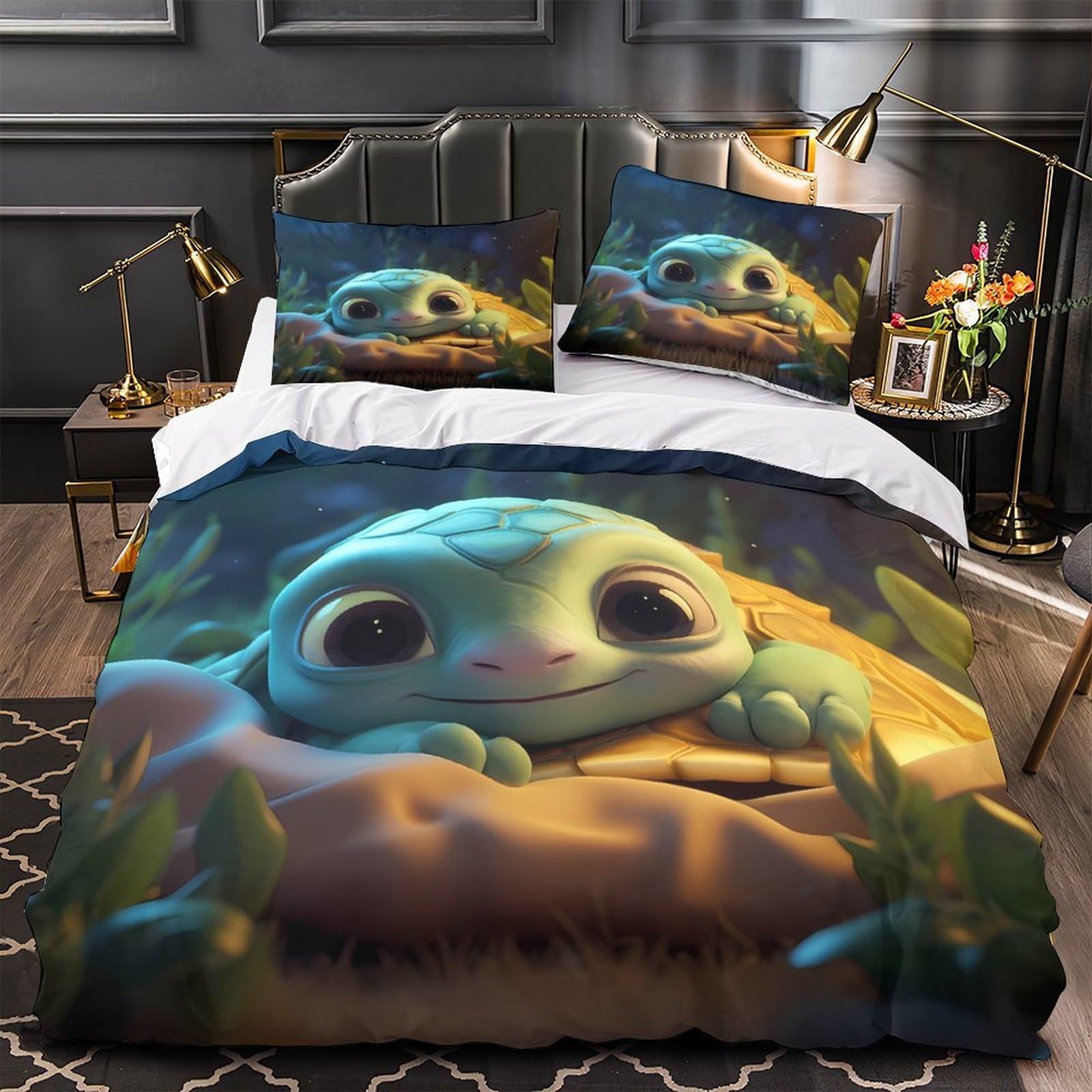 Housse de couette ciel nocturne dessin animé pour la chambre de garçon