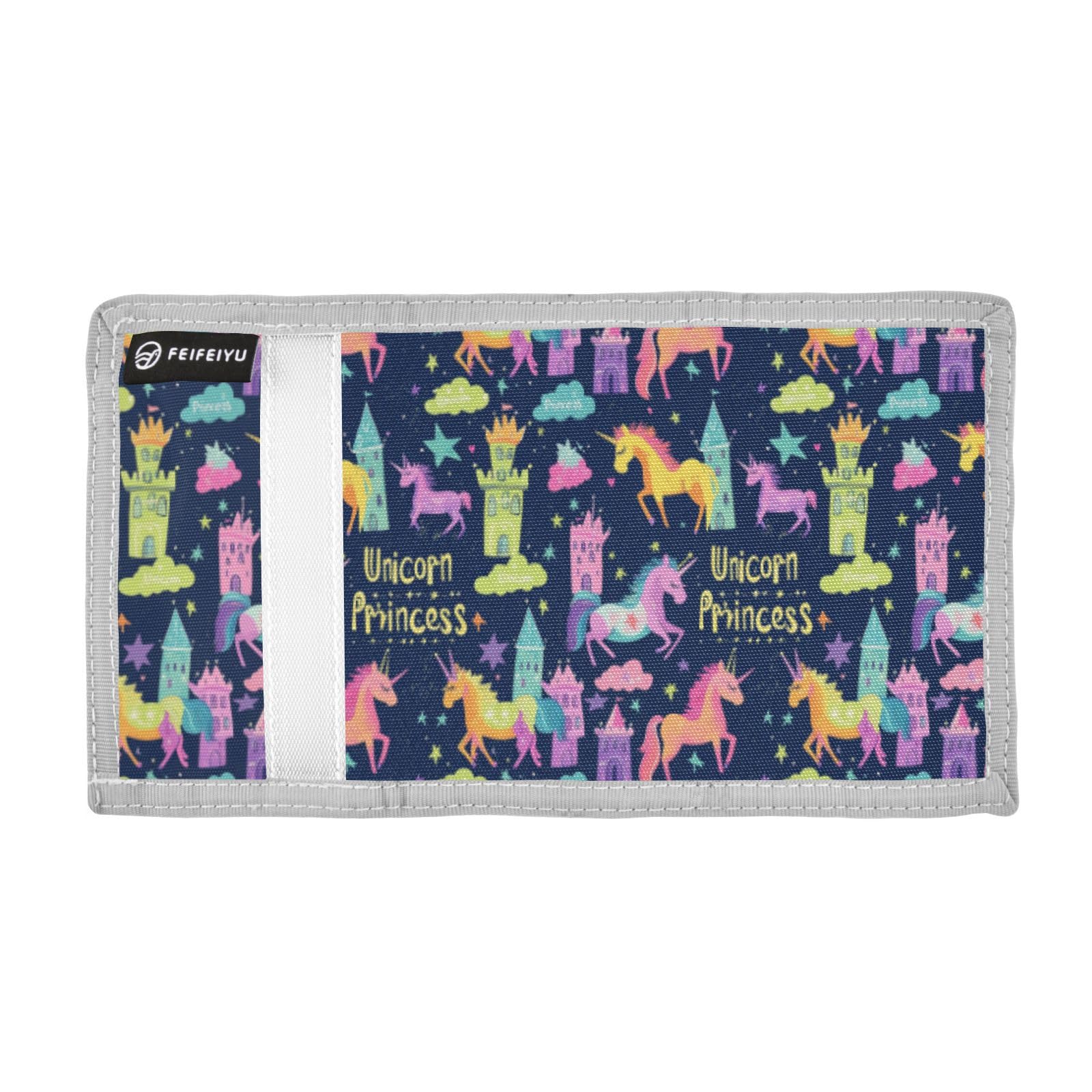 Wusikd Unicorns Stars Kids Wallet for Boys Girls Castles Toddler Trifold Wallet Novelty Wallet for Teens Women Men