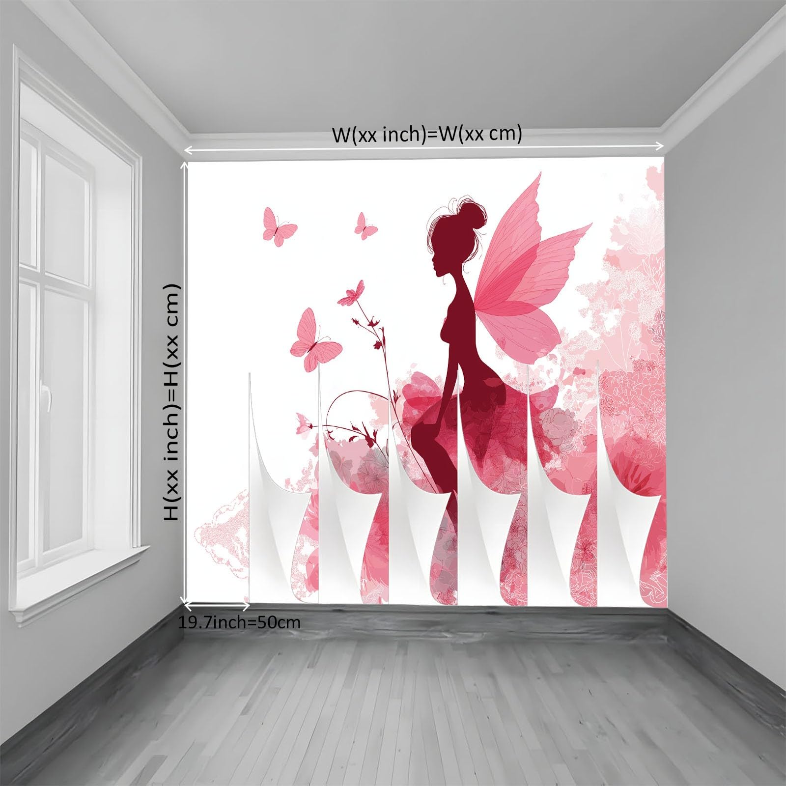 Fototapeta kreskówka motyl dziewczyna kwiaty murale 200 x 140 cm (szer. x wys.), 3D tapeta do pokoju dziecięcego, styl marzeń, mural sztuka ścienna, plakat, obraz, chłopiec, dziewczyna, sypialnia