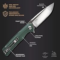 Vista 3 de Firebird GANZO FH91-GB Cuchillo plegable de bolsillo con rodamientos de bolas, hoja de acero D2, mango ergonómico G10 antideslizante con clip
