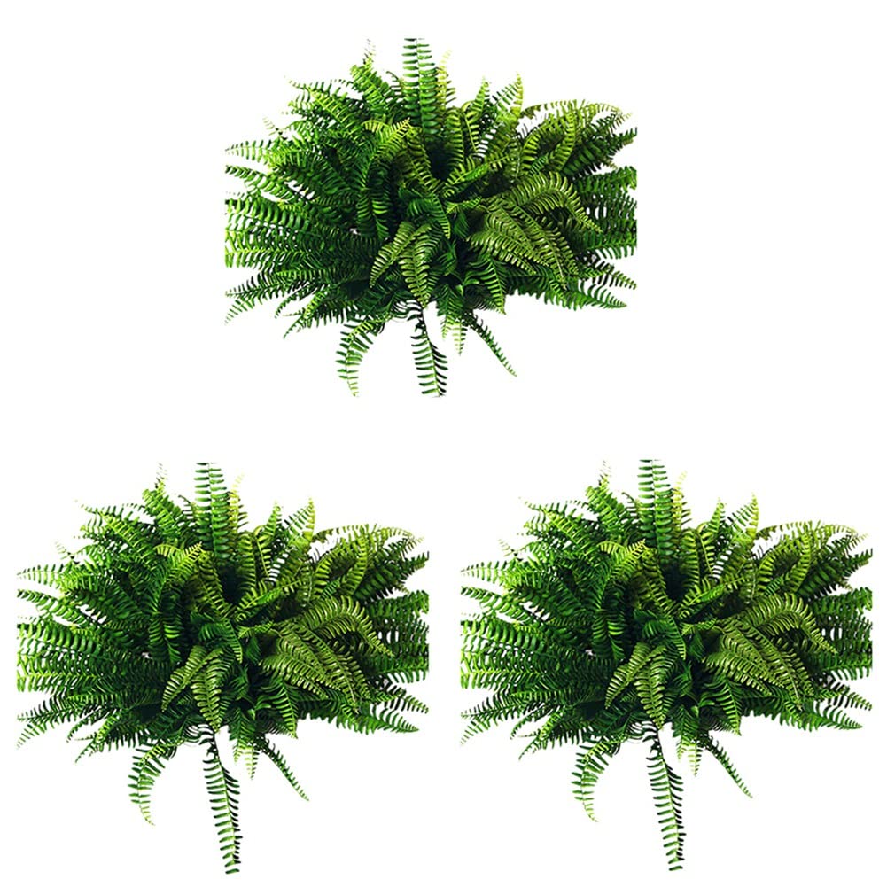 Hndhbfgrt 30Pcs Artificial Boston Fern Bush Silk Plant Hanging Fake Greenery Home Decor