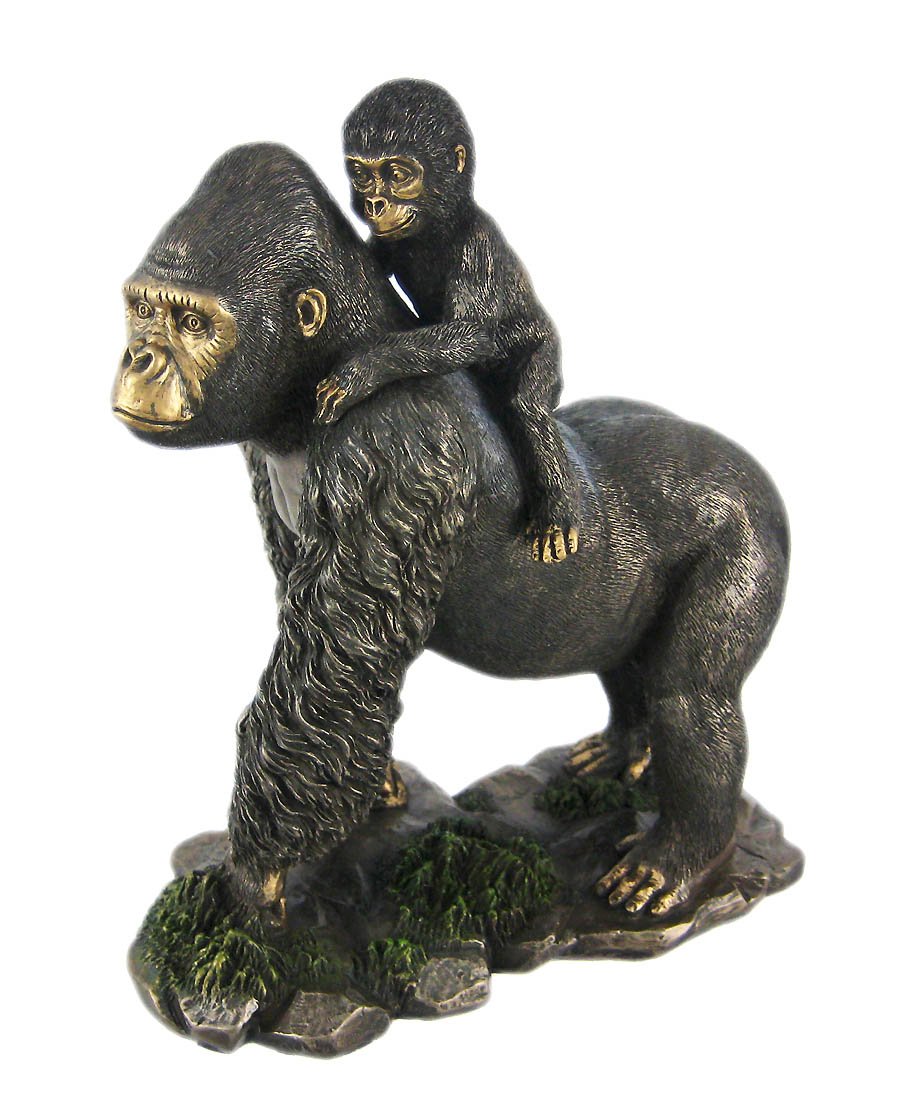US 8 Inch Mother Gorilla and Baby Collectible Animal Figurine