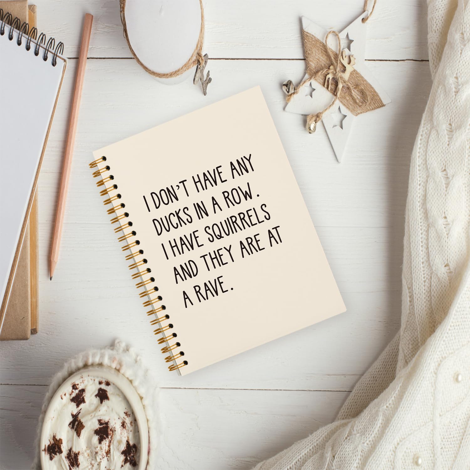 hold fizz Lustige Notizbücher für Kollegen, sarkastische Geschenke, Notizbücher, Enten in einer Reihe, lustiges Büro-Tagebuch, dunkle Humor-Geschenke, Spiralnotizbuch, 5,5 x 8,3 cm