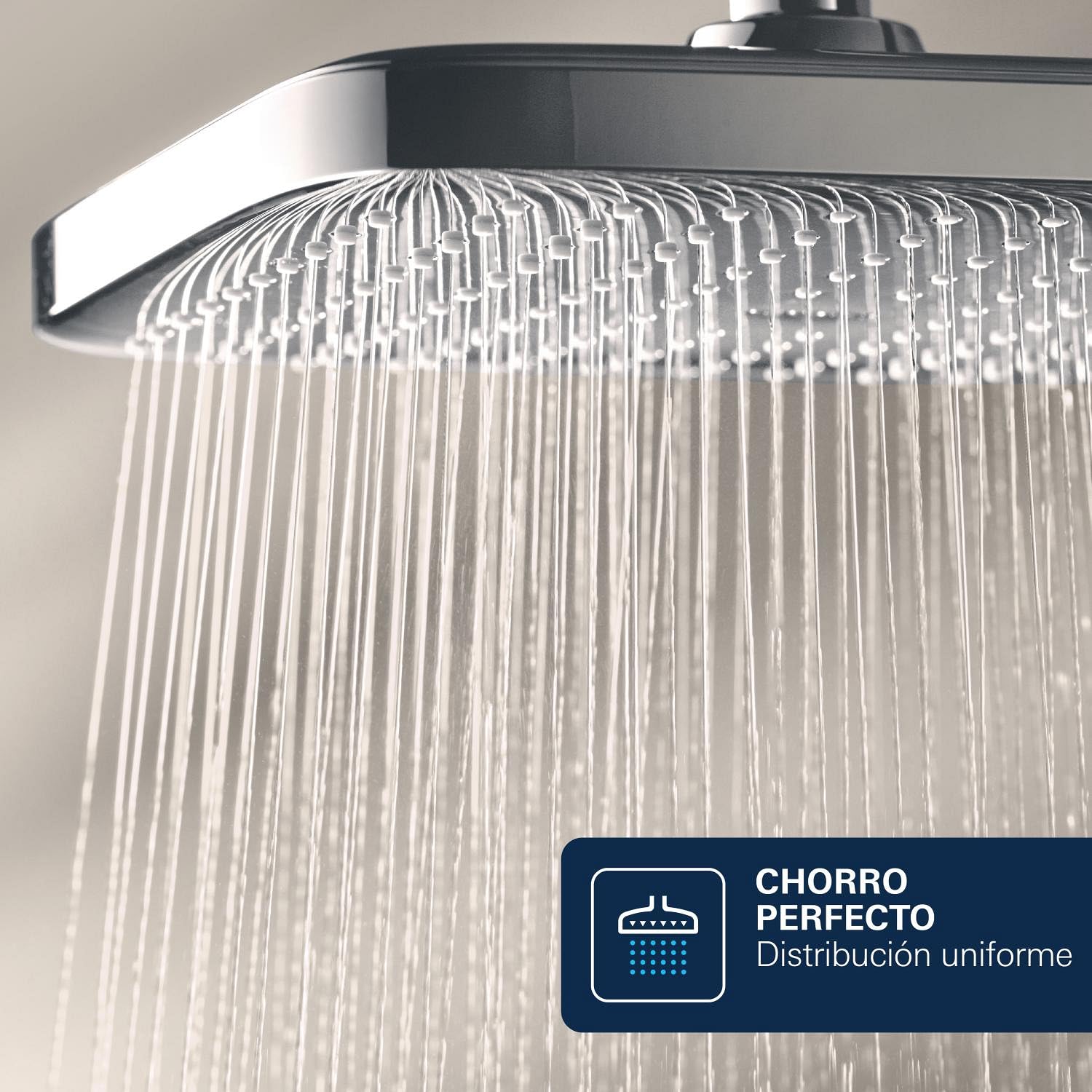 GROHE Vitalio Joy 110- Conjunto de ducha (teleducha 11 cm con 3 chorros, barra ducha 62 cm, soportes de pared metal, flexo 1,75 m, menor consumo agua, instalación QuickGlue), cromo, 27333000