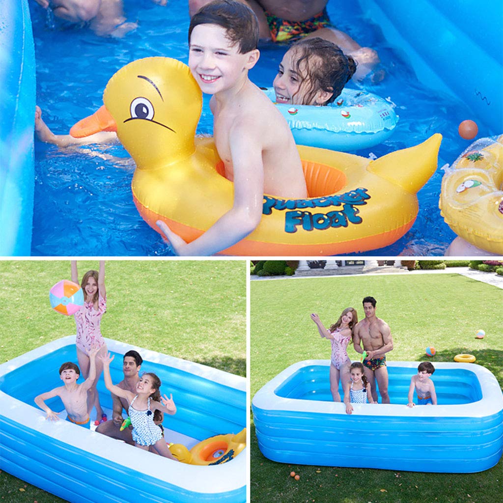 Jardin D'extérieur Rectangulaire Piscine Gonflable Familiale Pagayer Idéal pour Tous Les Enfants, Enfants et Adultes - Options de Tailles Multiples