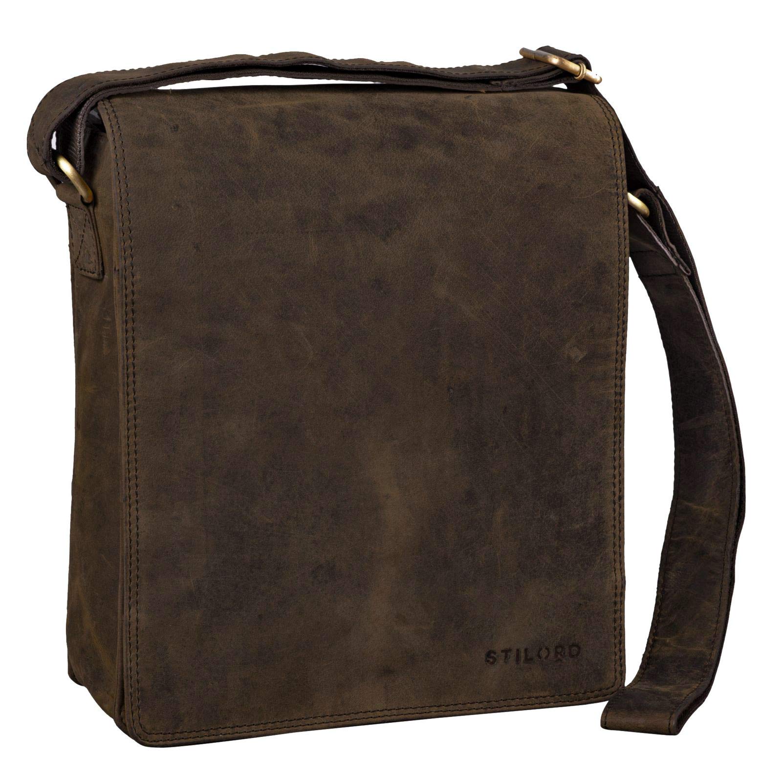 STILORD Lars Vintage Sac Besace pour Hommes Sac Bandoulière Cuir pour Macbook 13,3 Pouces Documents DIN A4 Sac Messager Sac à l'Épaule Couleur:Colorado - Marron