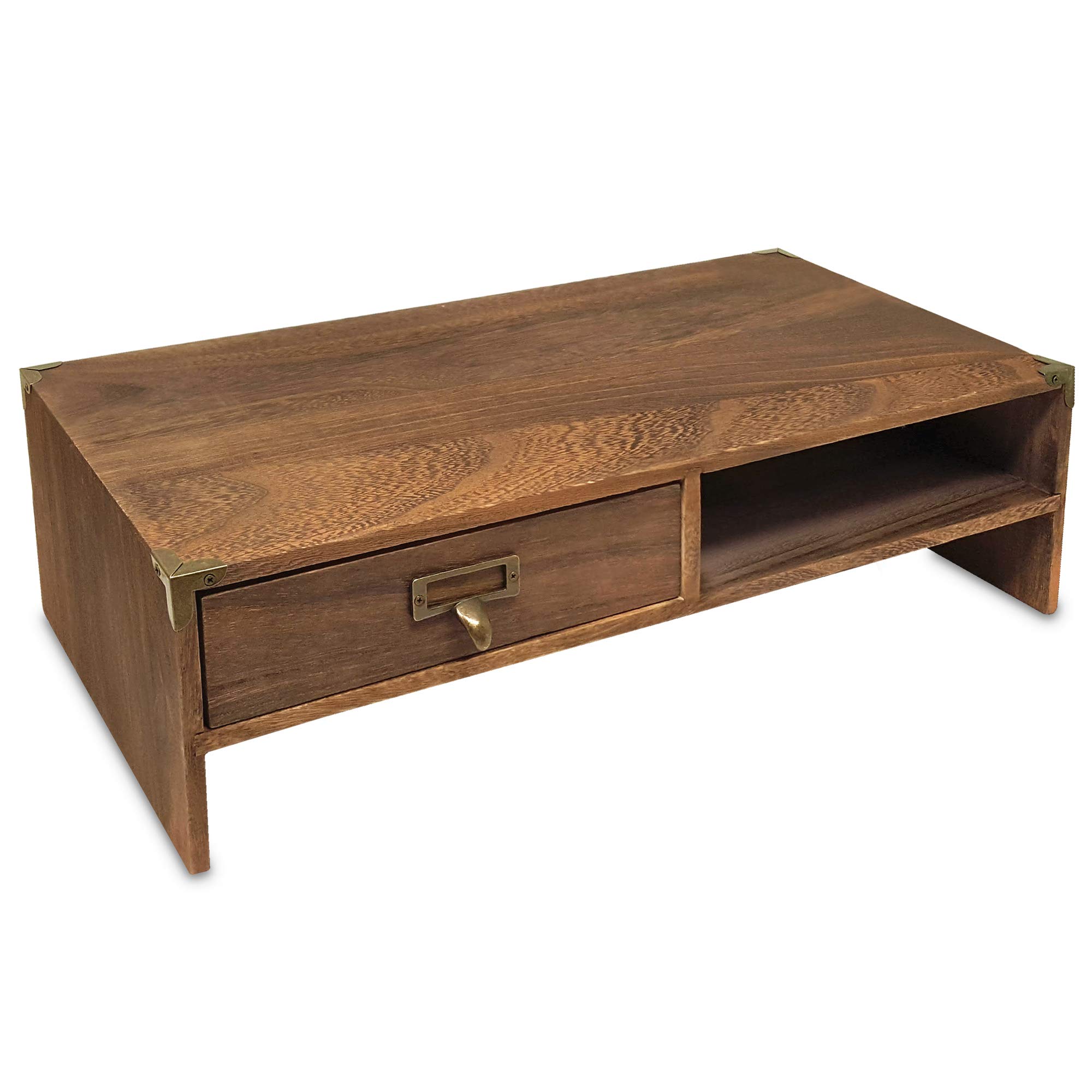 Ikee Design Wooden Monitor Stand Computer Riser with Storage Organizer