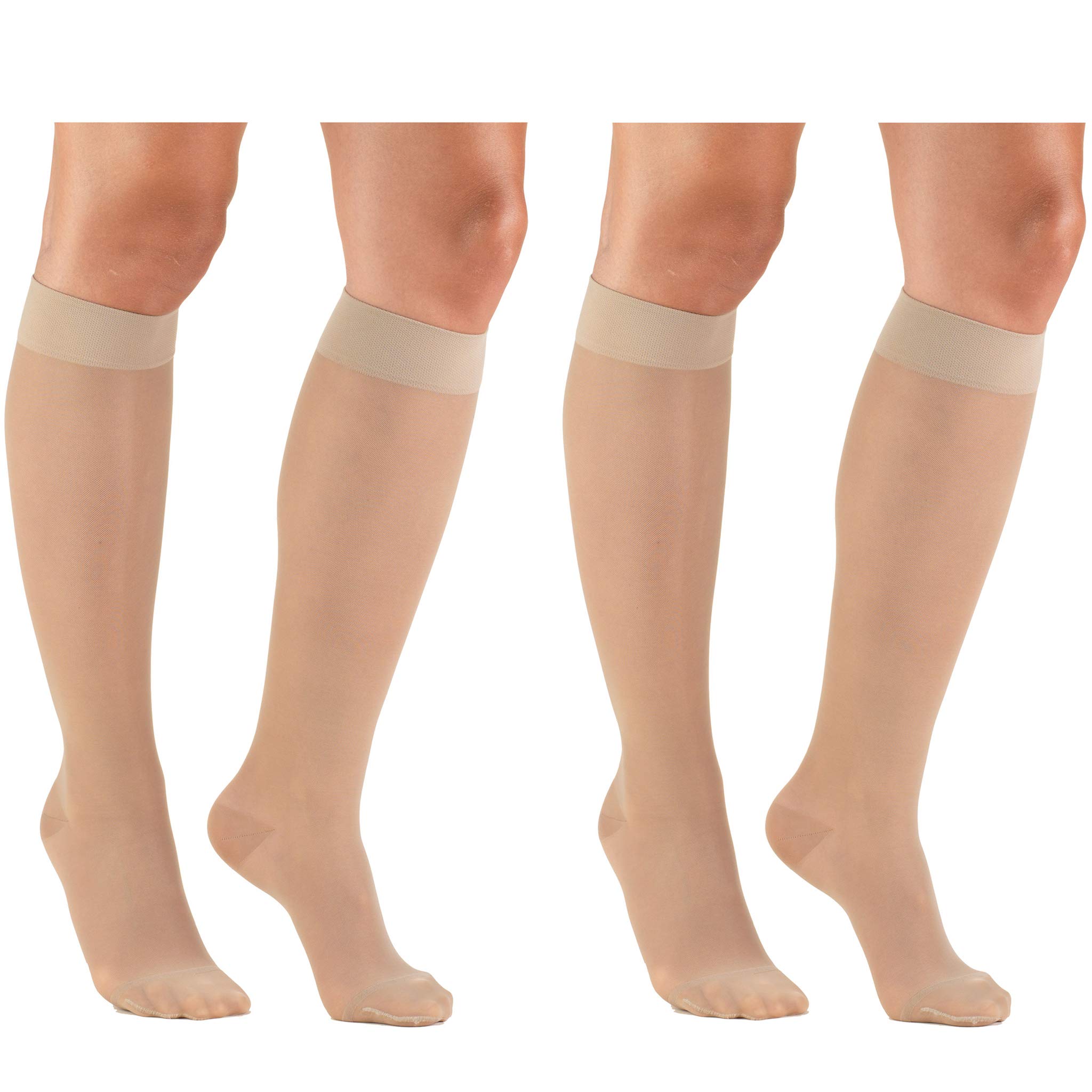 Truform Compression 15-20 mmHg Sheer Knee High Stocking, X-Large (Pack of 2) (1773ND-XL 2PK)