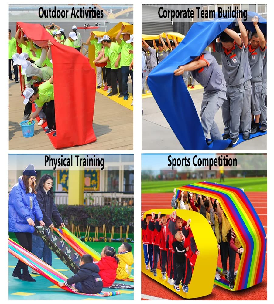 1 x Field Day-Teamwork-Spiel-Laufmatte, Kinder-/Erwachsenen-Eltern-Kind-Spiele, nder-/Erwachsenen-Eltern-Kind-Spiele, lustige Spiele, Roll-Laufmatte, mit Aufbewahrungstasche (Größe: Kids-4M)
